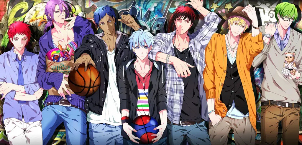Kuroko's Basketball: Aksi Basket yang Spektakuler Gambar adegan pertandingan basket dari Kuroko's Basketball