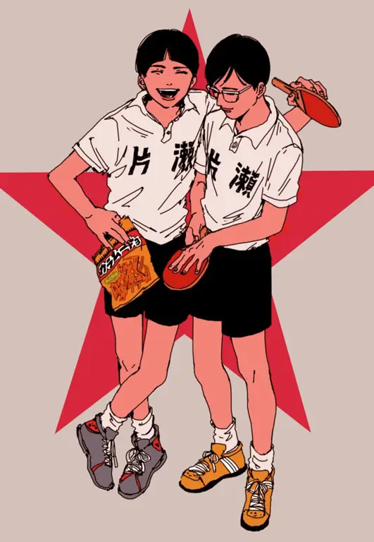 Gaya seni yang khas di Ping Pong The Animation Visual anime Ping Pong The Animation dengan gaya seni yang unik dan dinamis