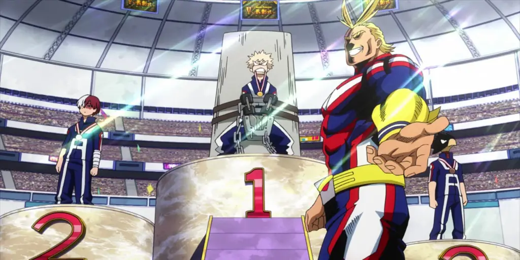 Suasana turnamen olahraga anime yang penuh semangat dan persaingan Turnamen olahraga anime yang menegangkan dan seru