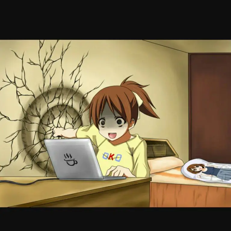 Menikmati Anime HD di Laptop Gambar orang menonton anime di laptop