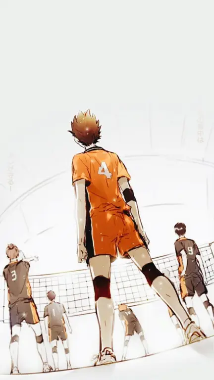 Anime Voli yang Menarik Karakter anime voli yang sedang melakukan smash