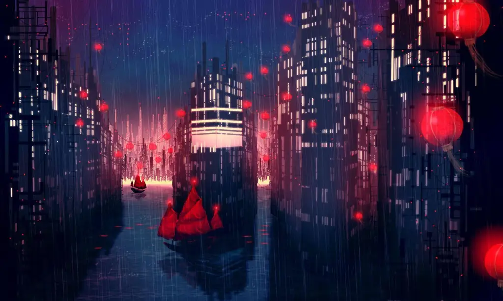 Kejar-kejaran Seru di Kota Adegan kejar-kejaran di kota dalam anime