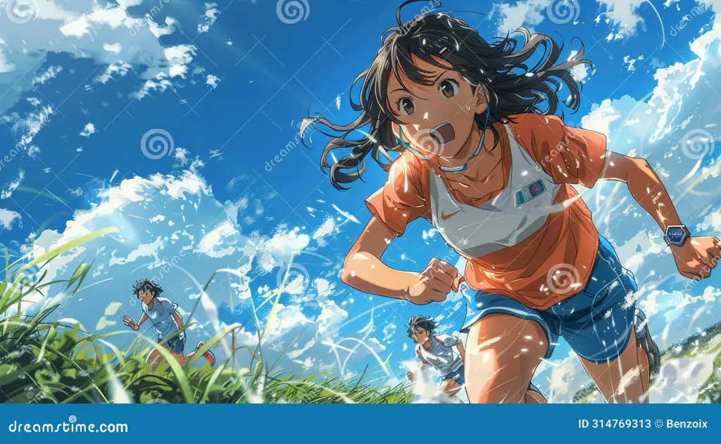 Pertandingan yang Menegangkan Adegan pertandingan olahraga anime yang menegangkan