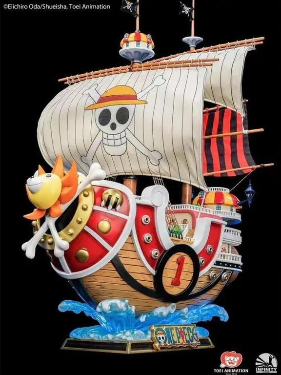 Kapal Thousand Sunny berlayar Gambar kapal Thousand Sunny
