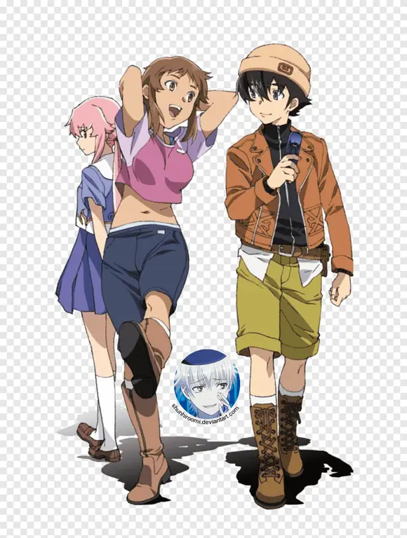 Gambar Yuno dan Yukiteru dari Mirai Nikki