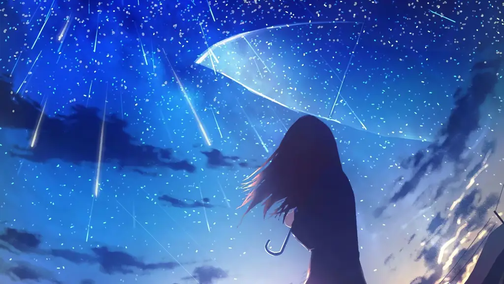 Suasana Hujan yang Memperkuat Emosi Galau Pemandangan anime dengan hujan yang menggambarkan suasana hati yang sedih