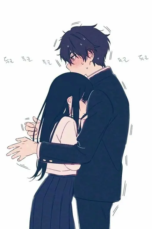 Perpisahan yang Menyentuh Hati Pasangan anime yang terlihat sedih dan putus asa