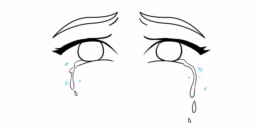 Karakter anime yang sedang menangis Ilustrasi karakter anime yang menangis