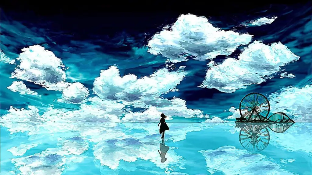 Pemandangan yang menggambarkan suasana anime galau Pemandangan anime yang suram dan menyiratkan kesedihan.