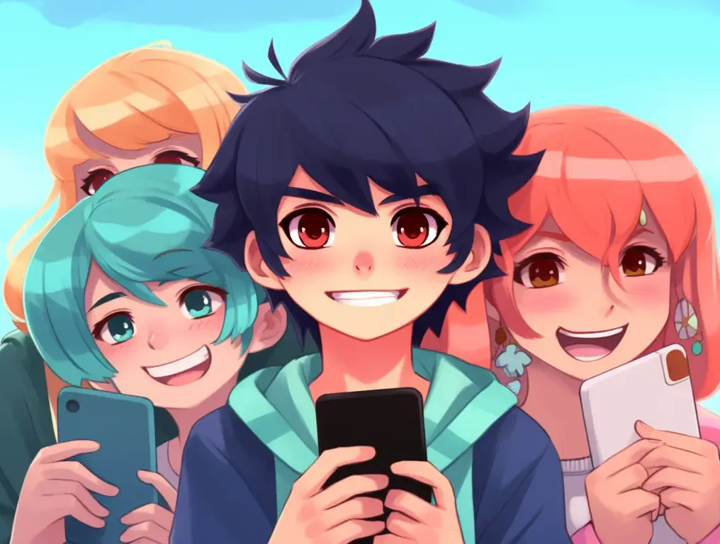 Menikmati Anime Bersama Teman Gambar teman-teman menonton anime bersama