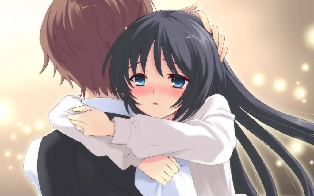 Ilustrasi pasangan anime yang menghadapi perpisahan Pasangan anime yang bersedih