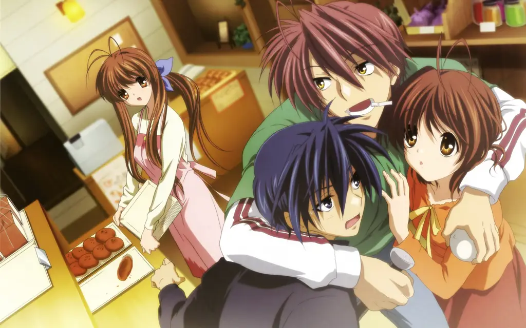 Gambar Clannad After Story, anime tentang kehidupan Tomoya Okazaki setelah lulus SMA