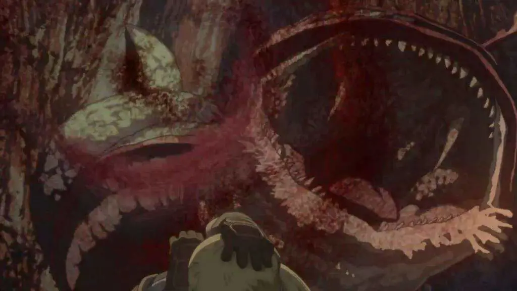 Gambar pemandangan indah dan menyeramkan dari anime Made in Abyss