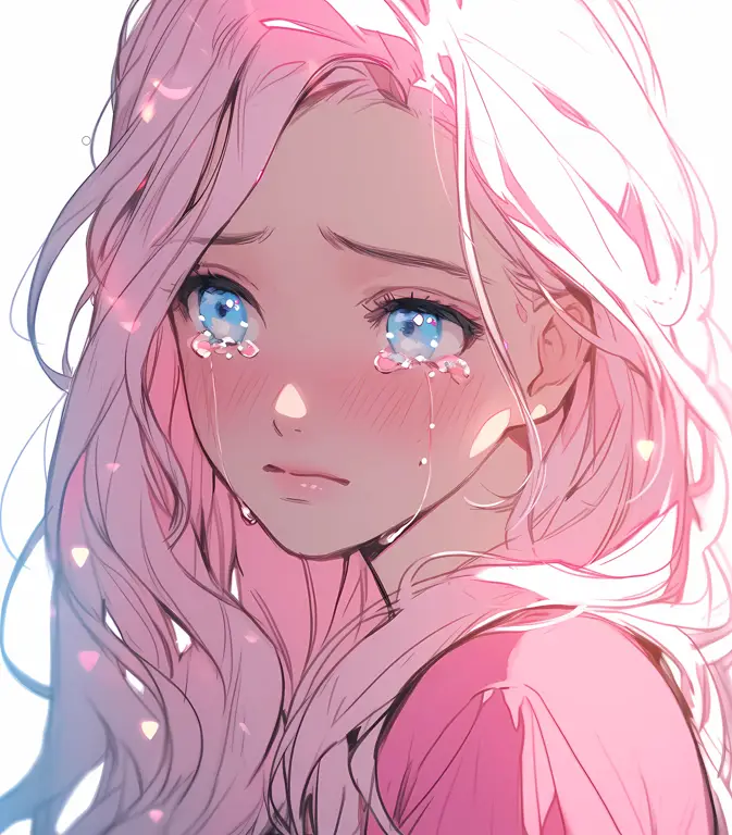 Gadis anime yang sedang menangis karena putus cinta Gadis anime yang sedang menangis karena putus cinta