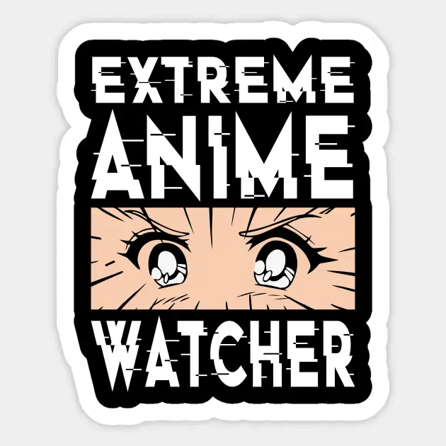 Menikmati Anime Seseorang yang sedang menikmati menonton anime dengan ekspresi bahagia.