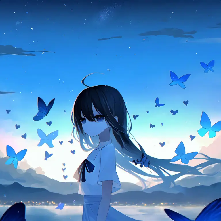 Ilustrasi gadis anime yang sedang bersedih Gambar gadis anime yang sedih