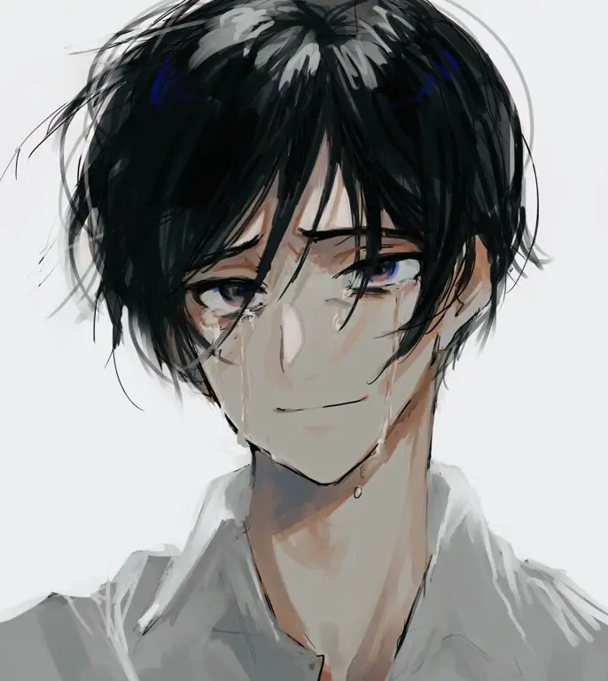 Ekspresi Sedih dalam Anime Gambar anime laki-laki yang sedang menangis