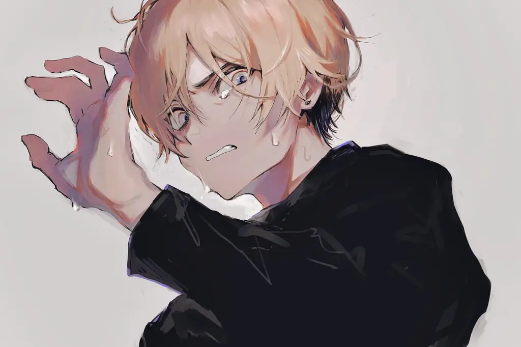 Momen menyentuh hati dalam anime laki-laki Gambar anak laki-laki anime yang sedang menangis