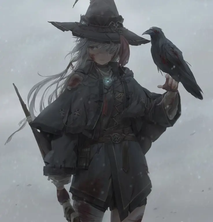 Misteri di Balik Kekuatan Sihir Gambar anime penyihir dengan tema fantasi gelap