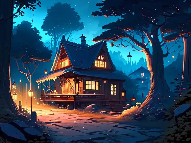 Keindahan Dunia Sihir Pemandangan indah dunia sihir dalam anime