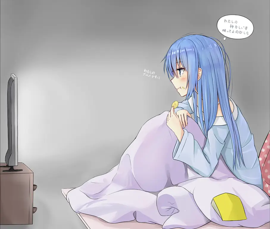 Waktu Menonton Anime Karakter anime menonton TV