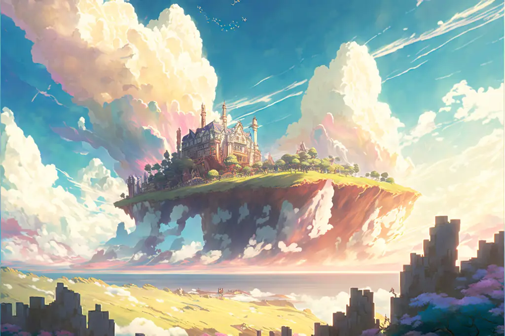 Pemandangan anime sihir yang indah Pemandangan anime sihir yang indah