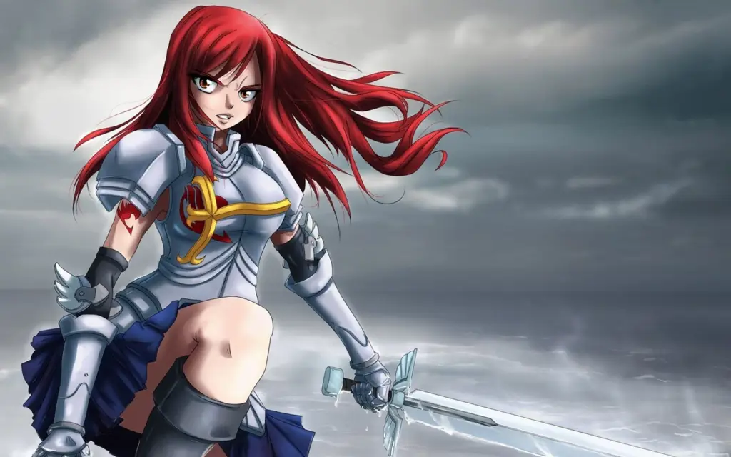 Kemampuan Erza Scarlet Mengganti Baju Zirah Gambar Erza Scarlet dalam berbagai baju zirah