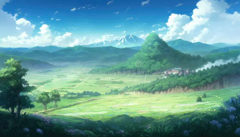 Petualangan Menarik di Anime Terbaik 2023 Pemandangan alam yang indah dalam anime petualangan
