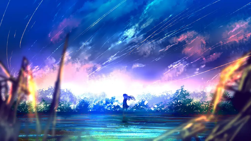 Visual Anime Menakjubkan Pemandangan alam yang indah dalam anime