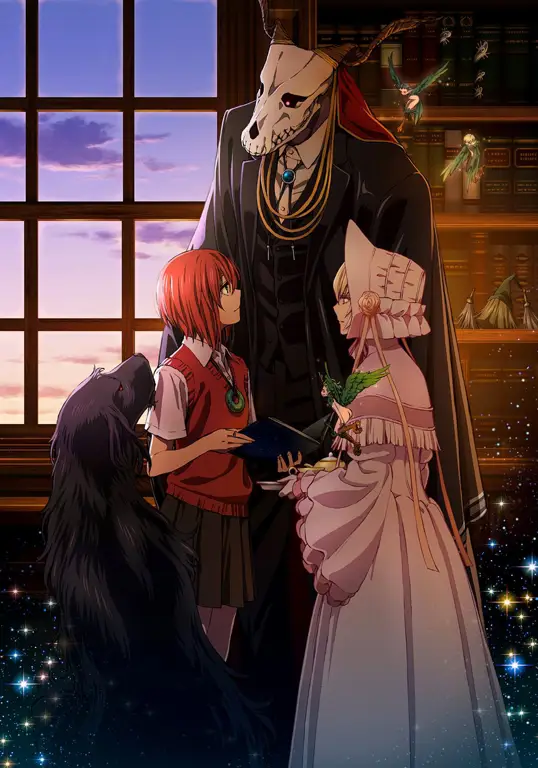 Ilustrasi karakter yang memukau Ilustrasi karakter dari anime The Ancient Magus' Bride