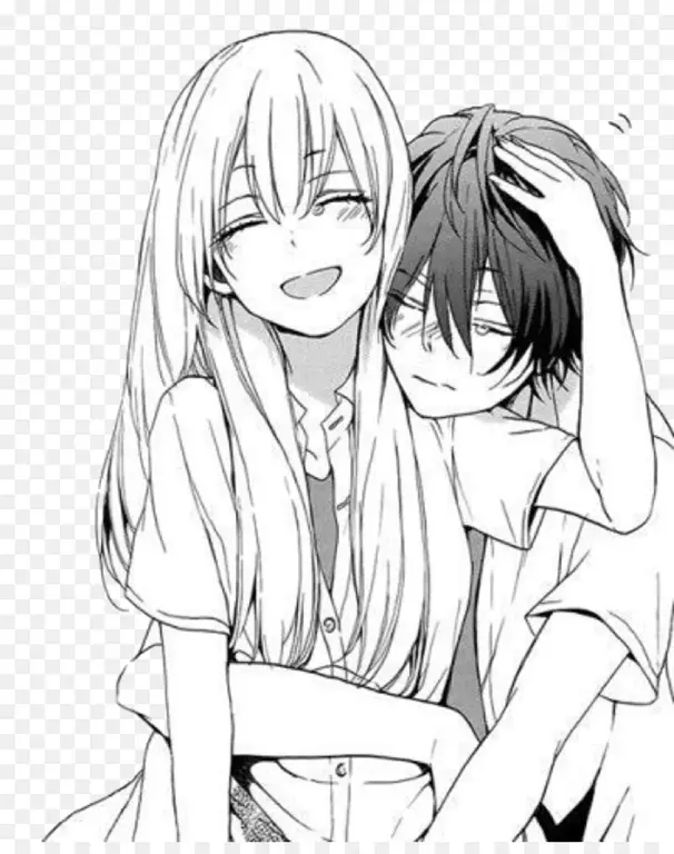 Pasangan Anime Romantis Ilustrasi pasangan anime yang menggemaskan