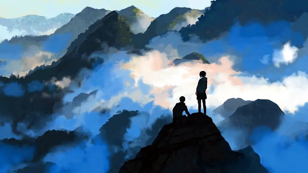 Latar Anime Romantis Pemandangan anime yang romantis