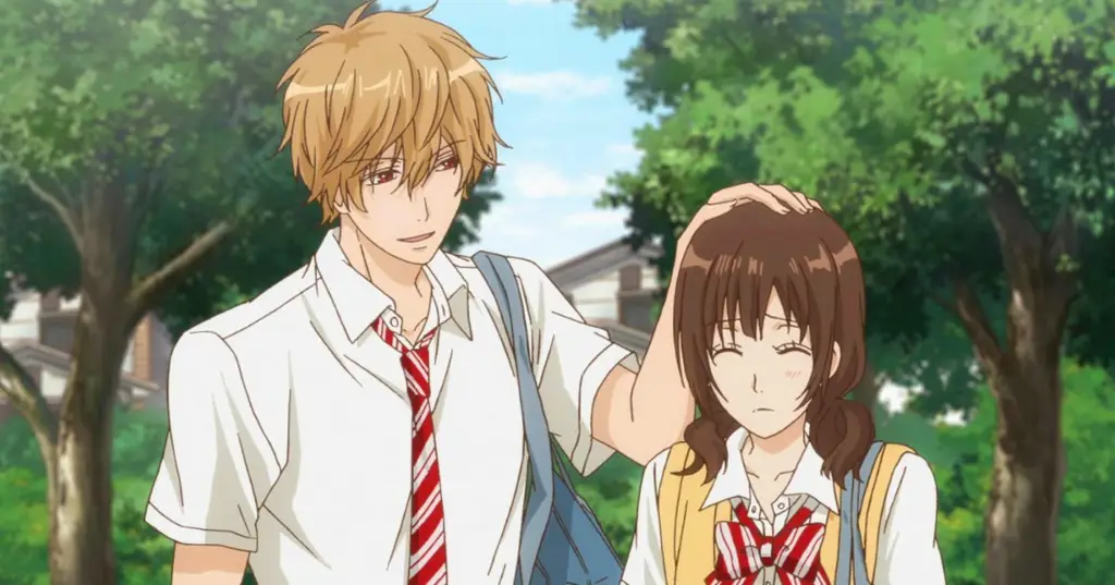 Kisah Cinta SMA Adegan romantis di sekolah anime