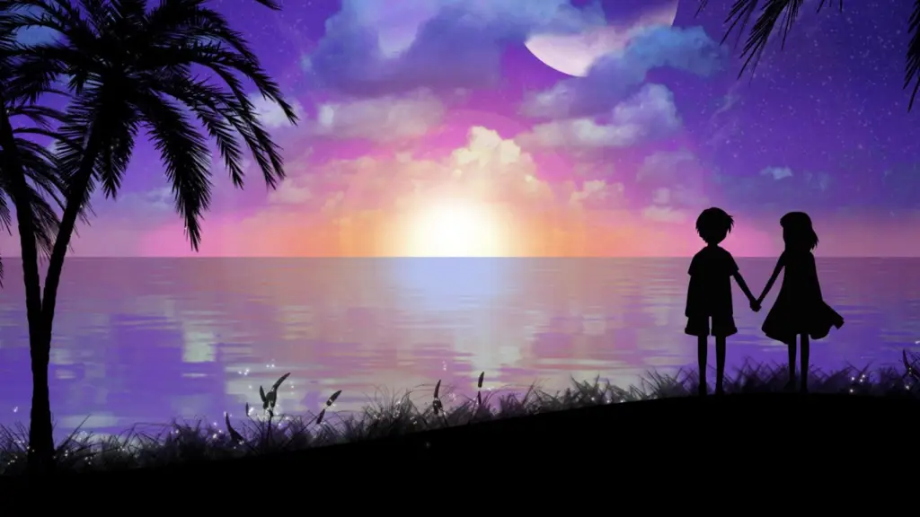 Pemandangan anime romantis yang indah Pemandangan anime romantis