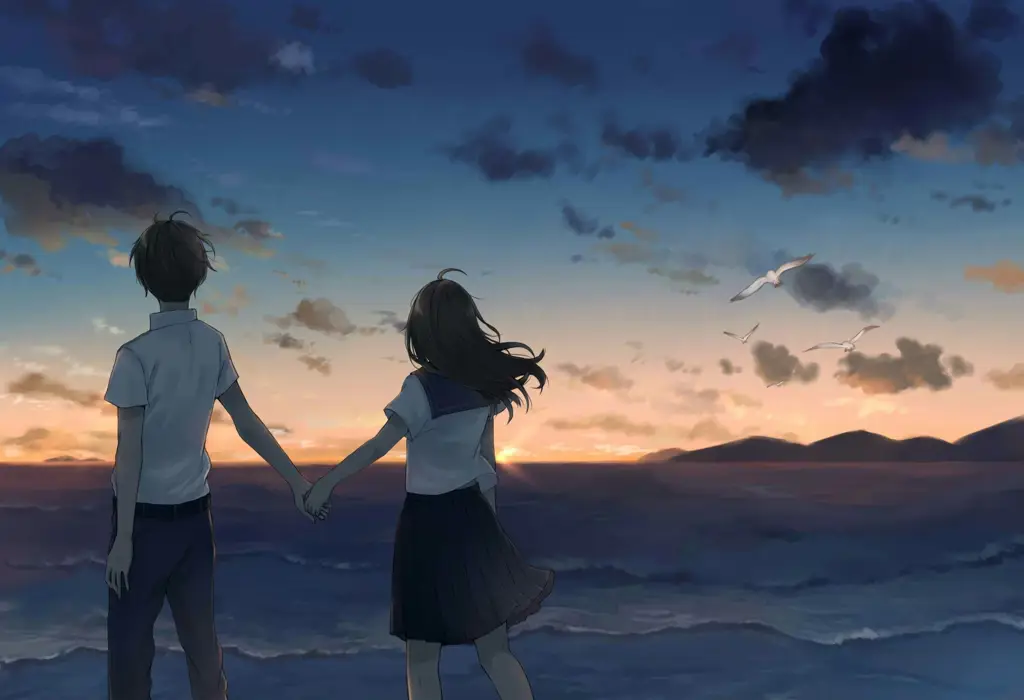 Pemandangan indah yang menambah suasana romantis dalam anime Pemandangan romantis dalam anime