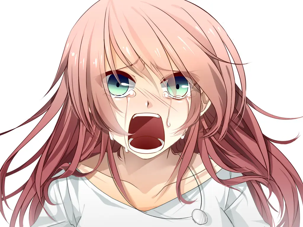 Sedih dan Mengharukan Gambar gadis anime sedih sedang menangis
