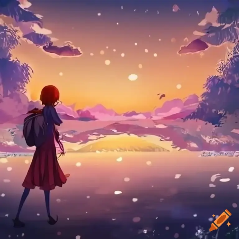 Pemandangan indah yang menambah romantisme cerita anime Pemandangan romantis di anime