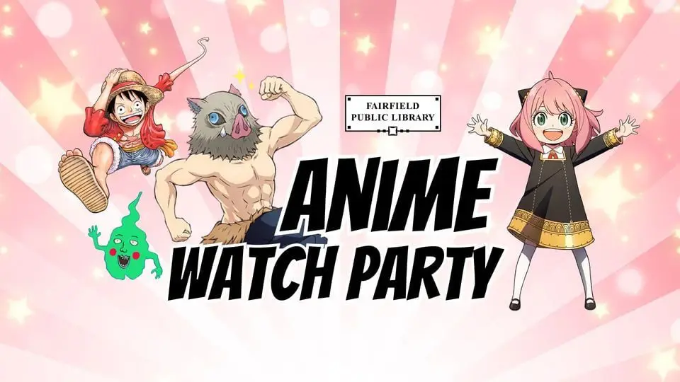 Menikmati anime bersama teman-teman Gambar sekelompok teman menonton anime bersama