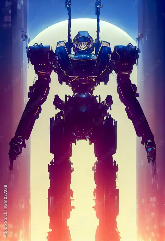 Pertarungan Mecha yang Menegangkan Adegan pertarungan robot anime yang epik dan penuh aksi
