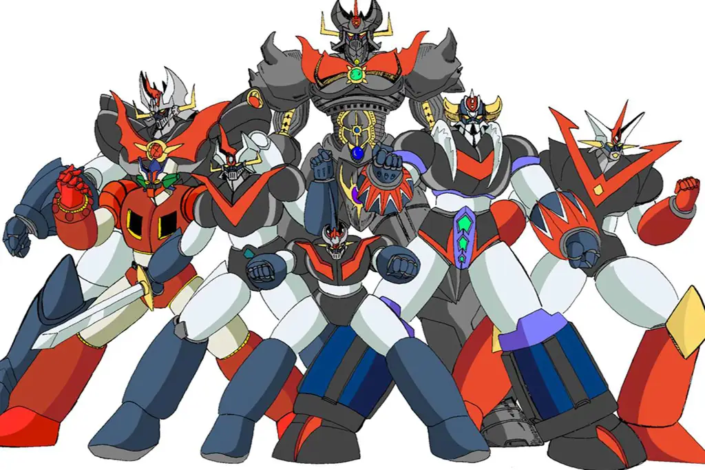 Pertarungan Epik yang Mempesona Adegan pertarungan robot raksasa dalam anime Jepang.