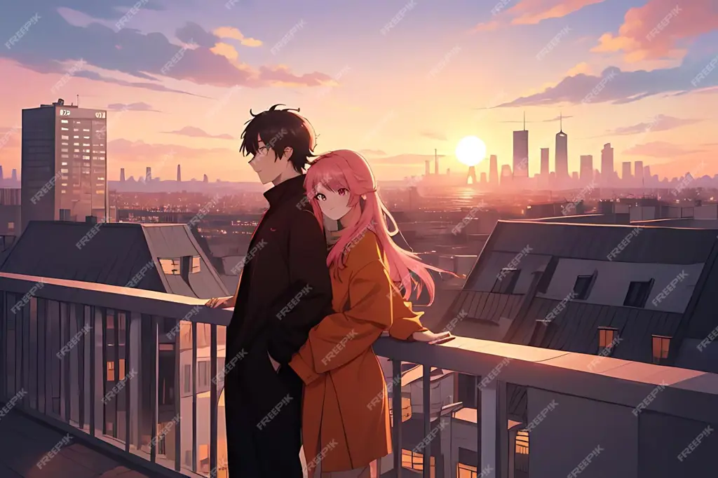 Pemandangan Anime Romantis Pemandangan indah yang romantis dari anime