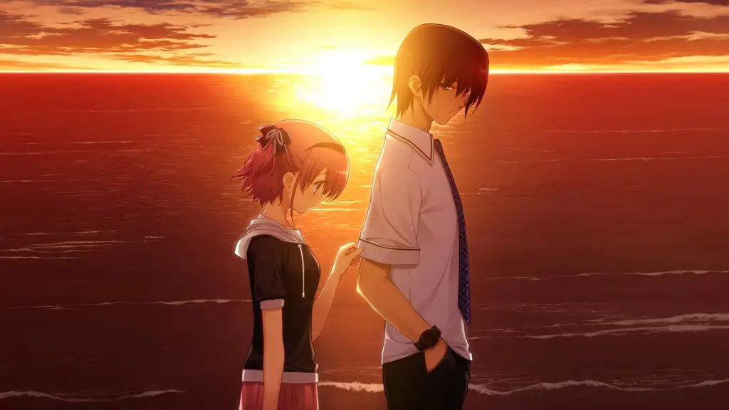 Suasana duka cita dalam latar anime Pemandangan malam yang menyedihkan dalam anime