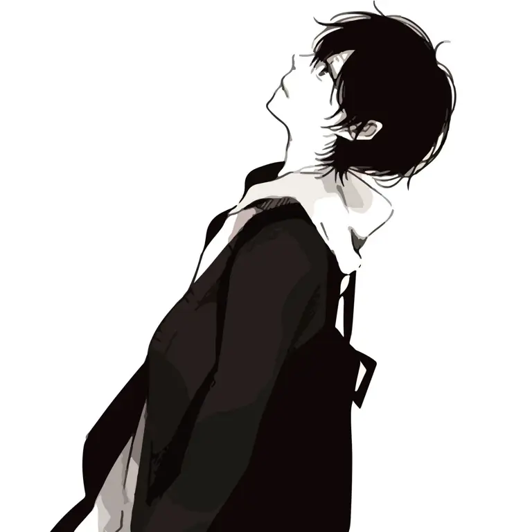 Karakter anime yang penuh emosi Gambar anak laki-laki anime yang sedih