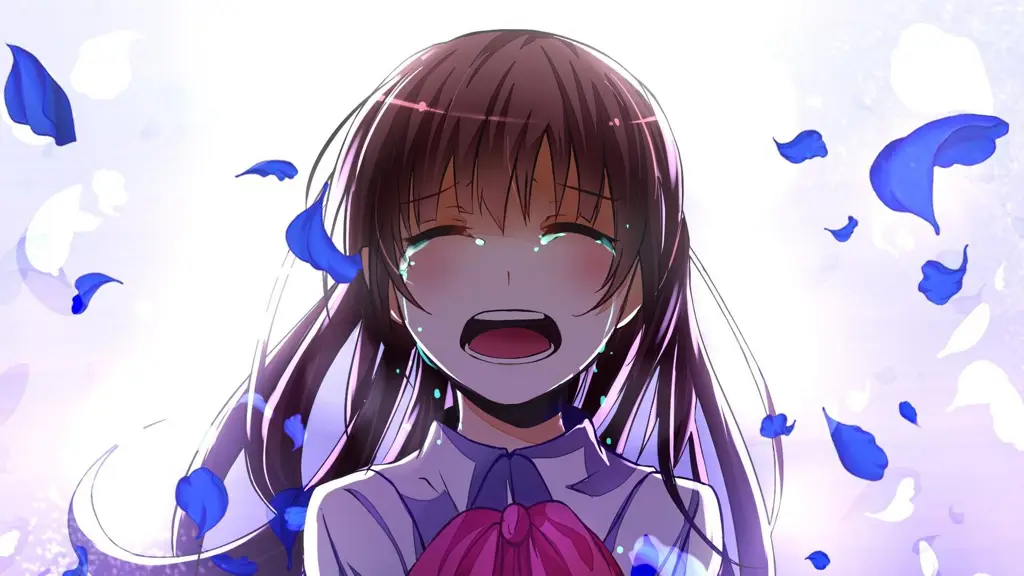 Air Mata yang Menetes Gambar gadis anime yang menangis