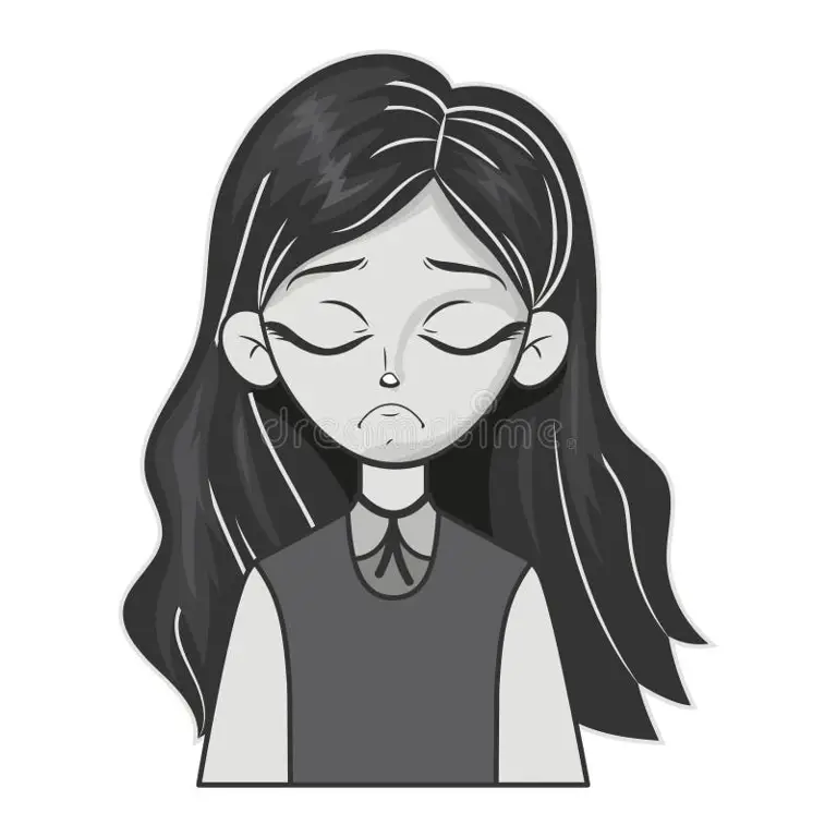 Ilustrasi Gadis Anime Sedih dan Galau Ilustrasi gadis anime yang sedih