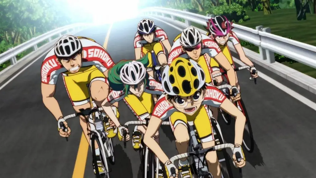 Persahabatan dan Kerja Sama dalam Dunia Sepeda Sekelompok karakter anime sedang bersepeda bersama