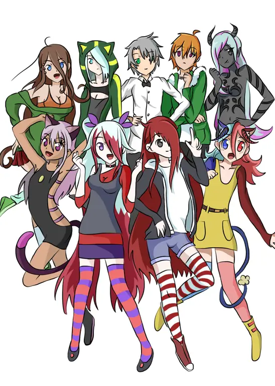 Persahabatan di Atas Dua Roda Sebuah gambar anime yang menggambarkan sekelompok teman yang bersepeda bersama.