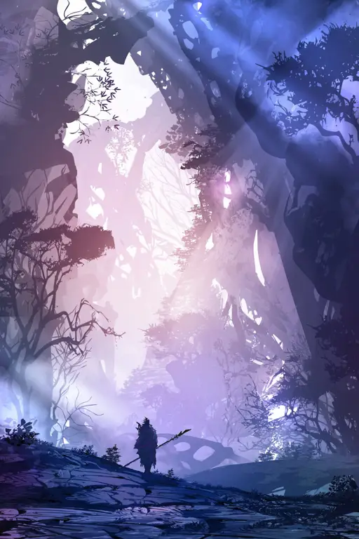 Pemandangan Anime Fantasi Ilustrasi pemandangan anime fantasi