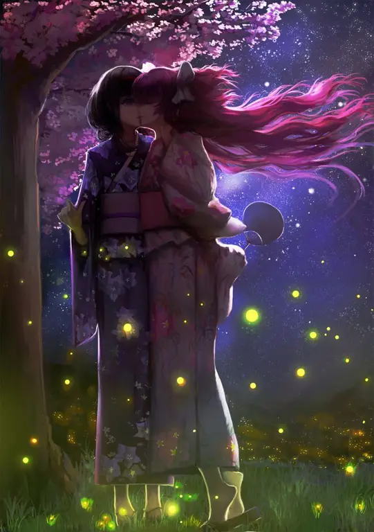 Kisah cinta di kerajaan fantasi Ilustrasi pasangan anime di kerajaan fantasi