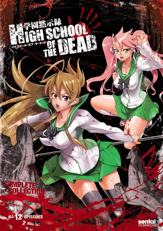 High School of the Dead: Anime bertema zombie yang juga menampilkan sisi berandalan sekolah Visual kunci anime High School of the Dead